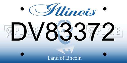 DV83372 Illinois License Plate