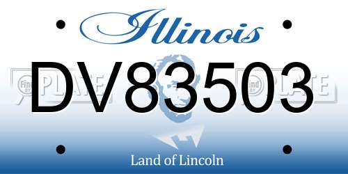 DV83503 Illinois License Plate