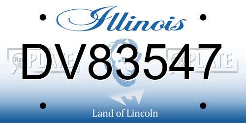 DV83547 Illinois License Plate