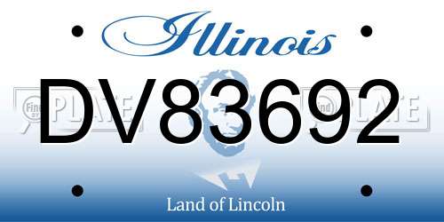 DV83692 Illinois License Plate