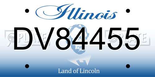 DV84455 Illinois License Plate