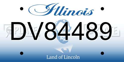 DV84489 Illinois License Plate