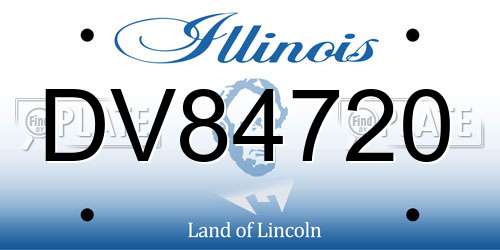DV84720 Illinois License Plate