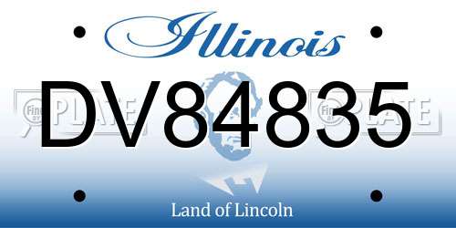 DV84835 Illinois License Plate
