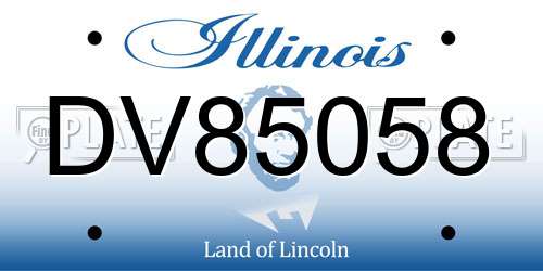 DV85058 Illinois License Plate