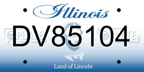 DV85104 Illinois License Plate
