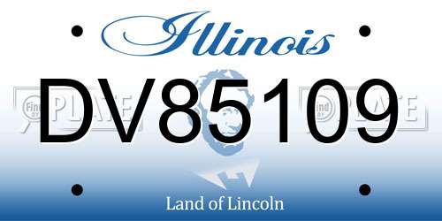 DV85109 Illinois License Plate