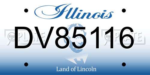DV85116 Illinois License Plate