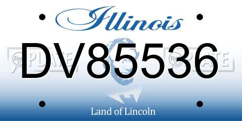 DV85536 Illinois License Plate