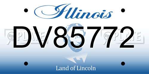 DV85772 Illinois License Plate
