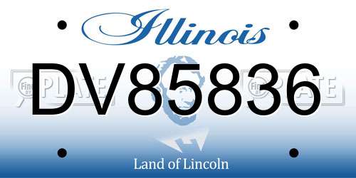 DV85836 Illinois License Plate
