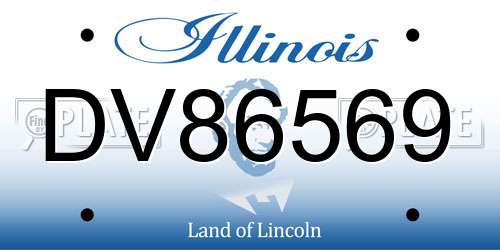 DV86569 Illinois License Plate