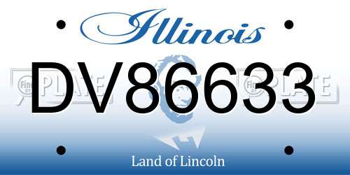 DV86633 Illinois License Plate