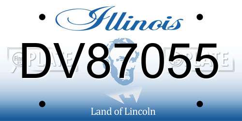 DV87055 Illinois License Plate