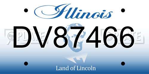 DV87466 Illinois License Plate