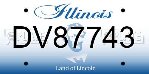 DV87743 Illinois License Plate