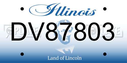 DV87803 Illinois License Plate