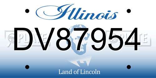 DV87954 Illinois License Plate