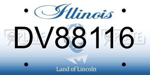 DV88116 Illinois License Plate