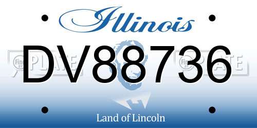DV88736 Illinois License Plate
