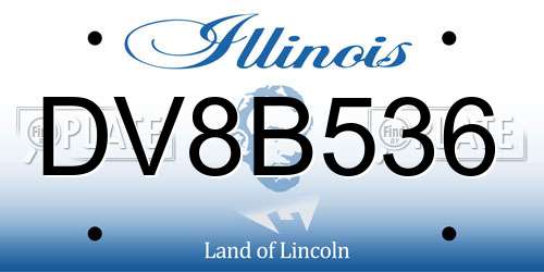 DV8B536 Illinois License Plate
