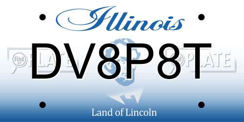DV8P8T Illinois License Plate
