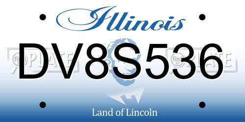 DV8S536 Illinois License Plate