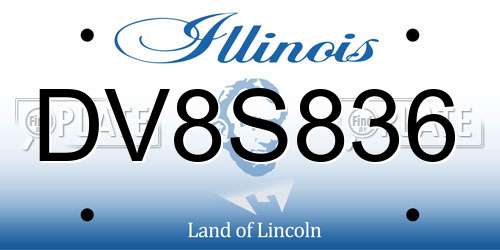 DV8S836 Illinois License Plate