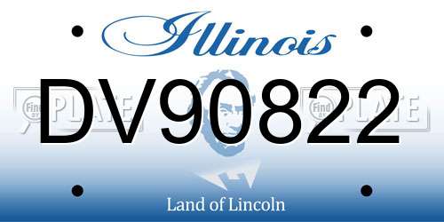 DV90822 Illinois License Plate