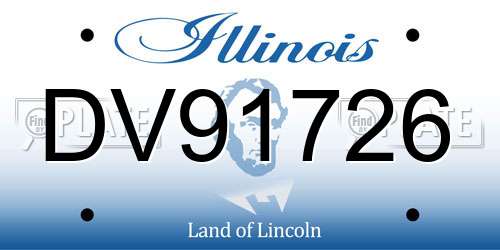 DV91726 Illinois License Plate