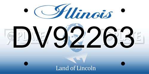 DV92263 Illinois License Plate
