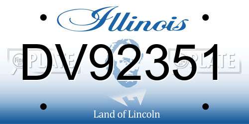 DV92351 Illinois License Plate