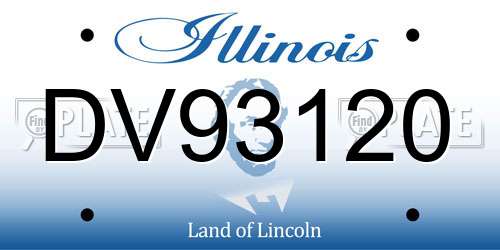 DV93120 Illinois License Plate