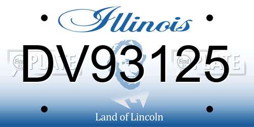 DV93125 Illinois License Plate