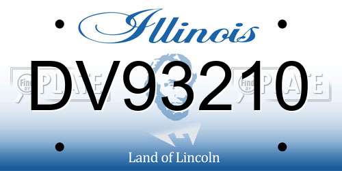 DV93210 Illinois License Plate