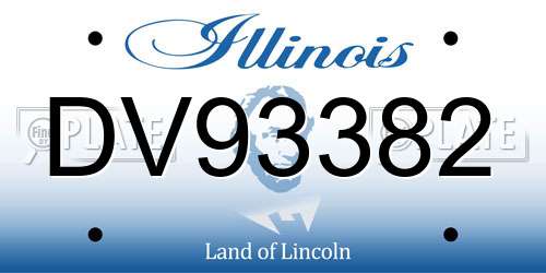 DV93382 Illinois License Plate