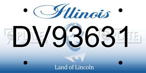 DV93631 Illinois License Plate