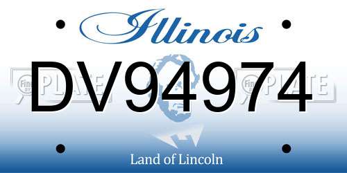 DV94974 Illinois License Plate