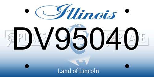 DV95040 Illinois License Plate