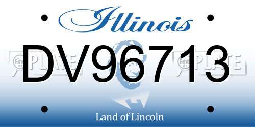 DV96713 Illinois License Plate