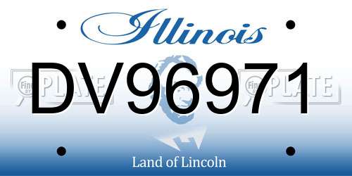 DV96971 Illinois License Plate