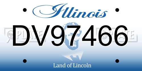 DV97466 Illinois License Plate