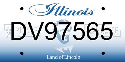 DV97565 Illinois License Plate