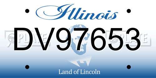 DV97653 Illinois License Plate