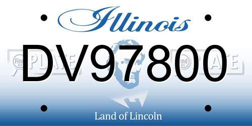 DV97800 Illinois License Plate