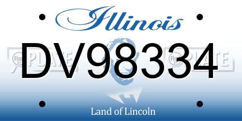 DV98334 Illinois License Plate