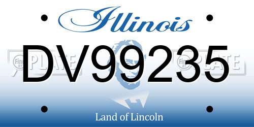 DV99235 Illinois License Plate