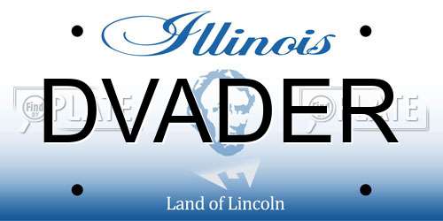 DVADER Illinois License Plate