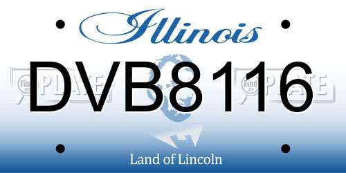 DVB8116 Illinois License Plate