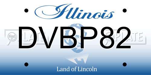 DVBP82 Illinois License Plate